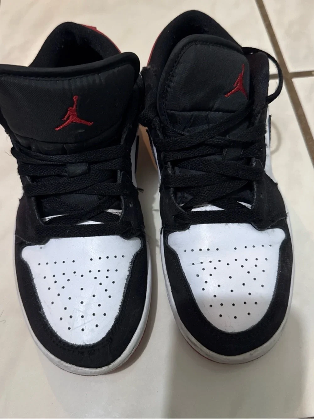 Jordan men  Black, White & Red High-Top Sneakers